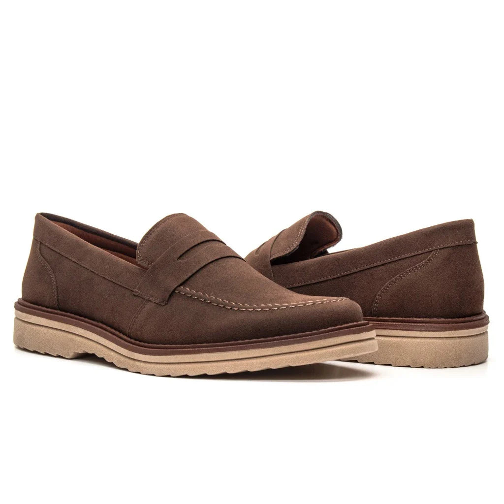 Loafer Axl mocassim Oxford Em Couro Camurça Legitimo