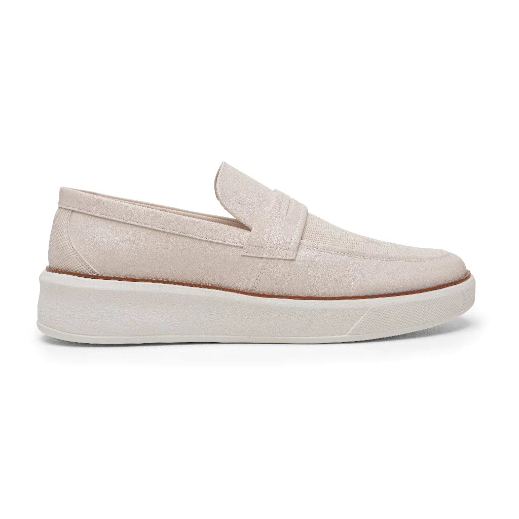 Mocassim Masculino Sapato Casual Confort Elegante Oxford Off White