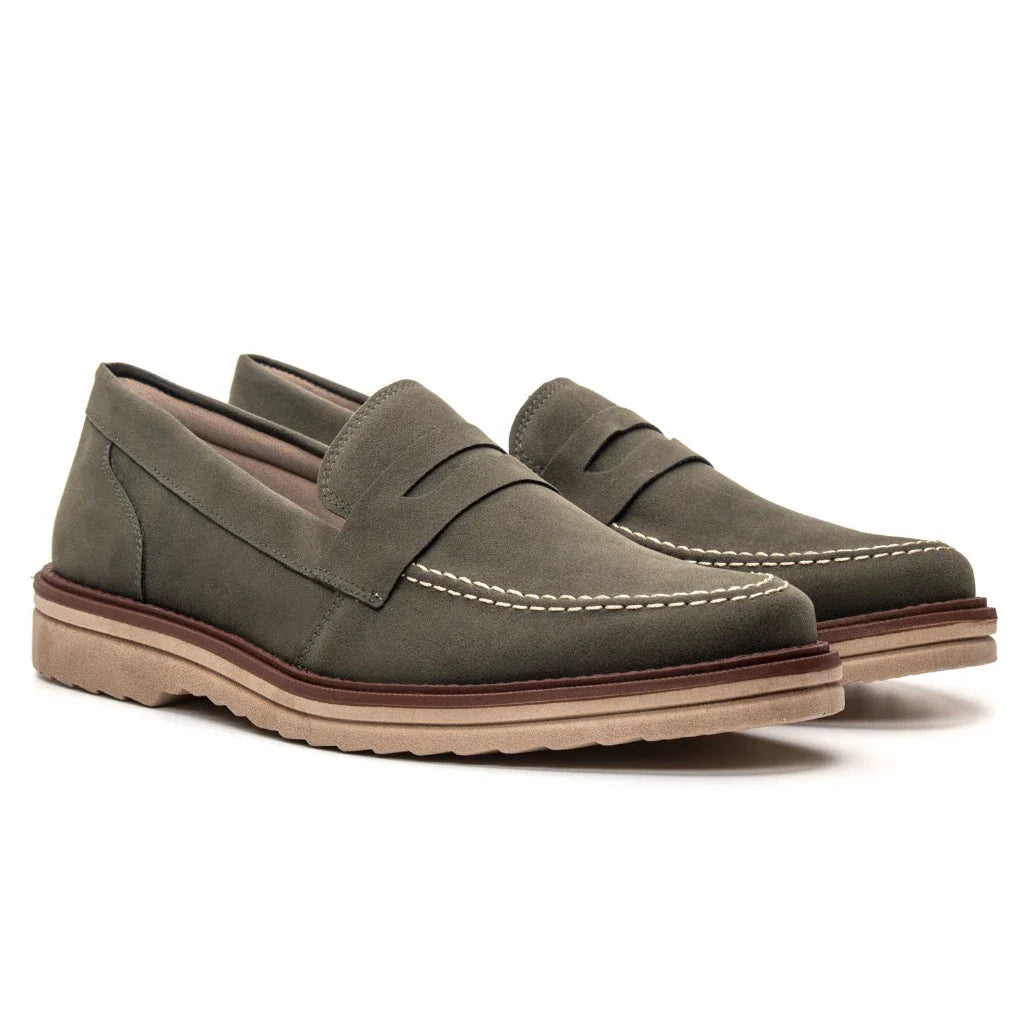 Loafer Axl mocassim Oxford Em Couro Camurça Legitimo