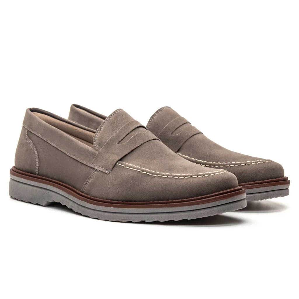 Loafer Axl mocassim Oxford Em Couro Camurça Legitimo